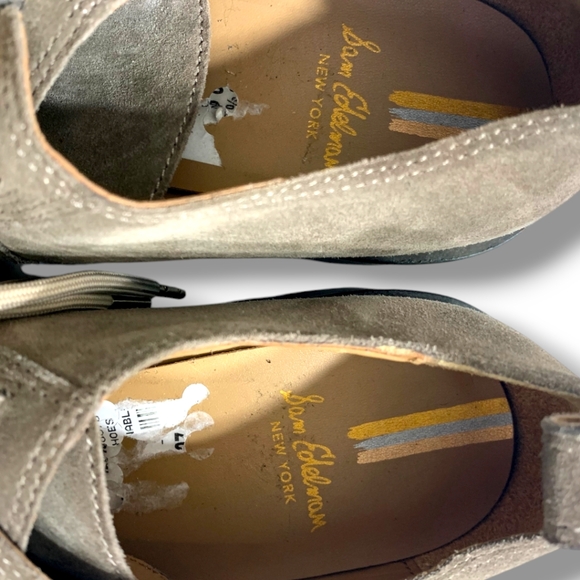 NWOB SAM EDELMAN Monna Lace up Lug Sole Loafer in desert olive, sz 7 - Picture 15 of 15